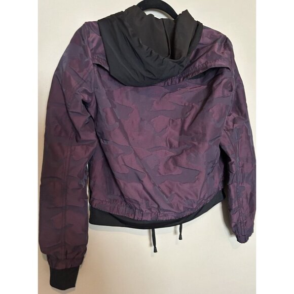 Blanc Noir Skyfall Purple Camo Print Aviator Jacket Camo Hooded Size S - Picture 8 of 10